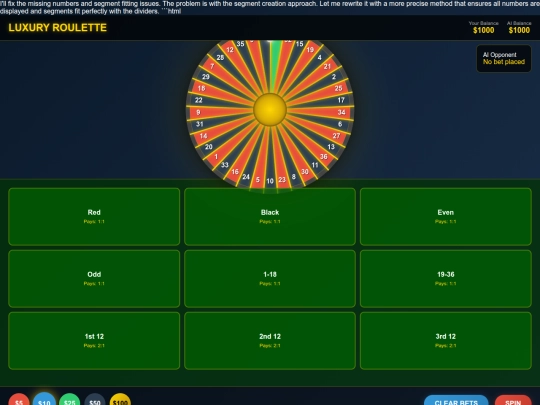 roulete screenshot