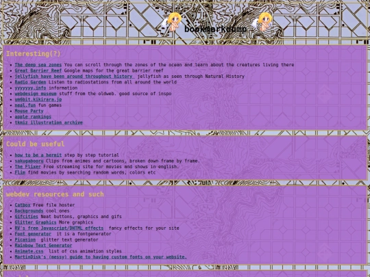 links screenshot