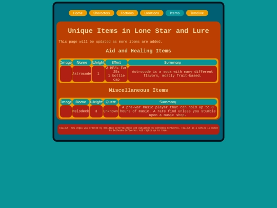 projects/lonestar/items screenshot