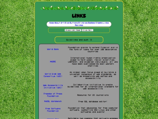 links screenshot