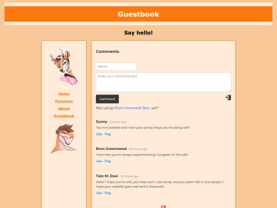 guestbook screenshot