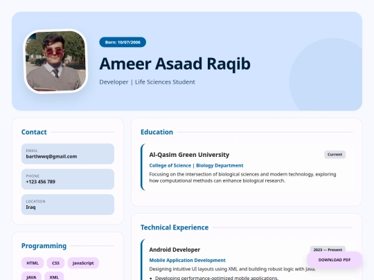 CV/AmeerAsaad screenshot