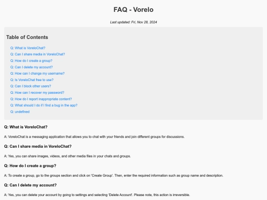 faq screenshot