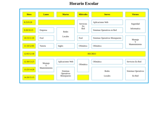 Horario/Horario clase 2 screenshot