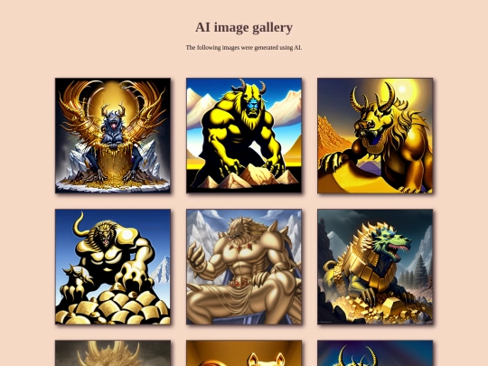 AI image gallery screenshot