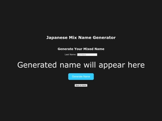 Japanese Mix Name Generator screenshot