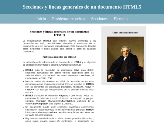 secciones-y-lineas-generales-de-un-documento-html5 screenshot