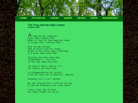 projects/poems/thefrogandtheladysshoes screenshot
