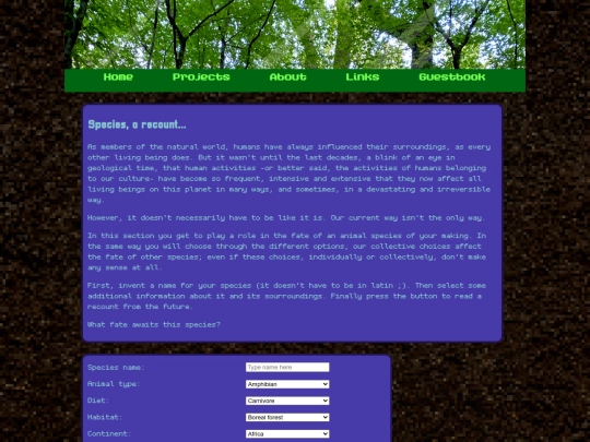 projects/speciesrecount screenshot