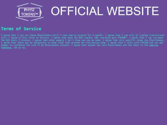 physitokens.org/tos screenshot