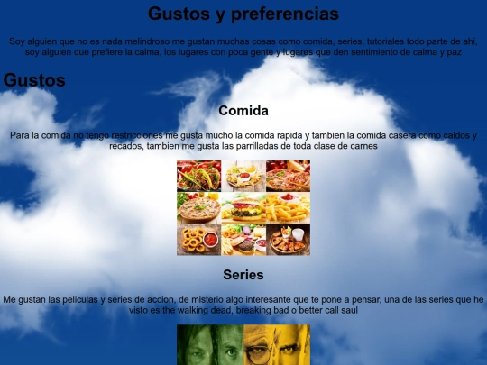 paginas/Gustos y Preferencias screenshot