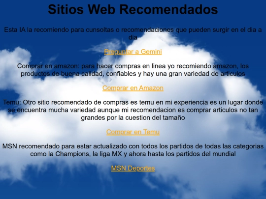 paginas/Sitios Web Recomendados screenshot