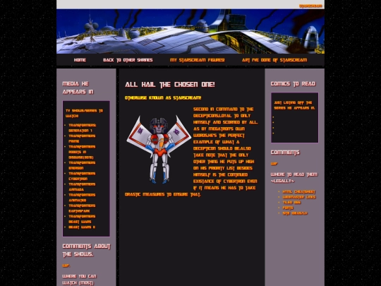 Starscreamshrine screenshot