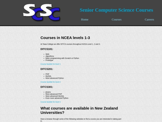 courses screenshot