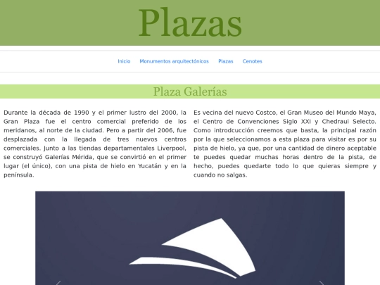 paginas/Plazas screenshot
