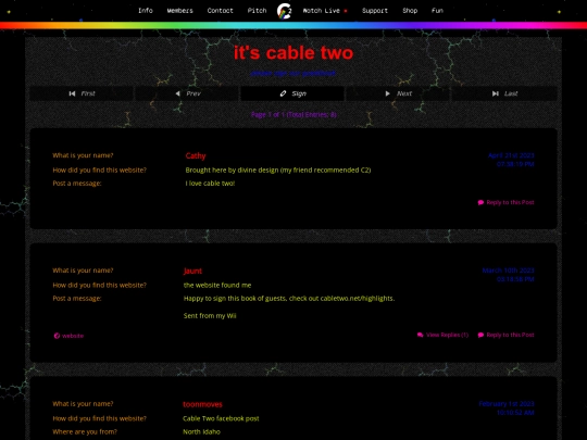 guestbook screenshot