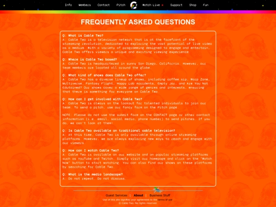 info/faq screenshot