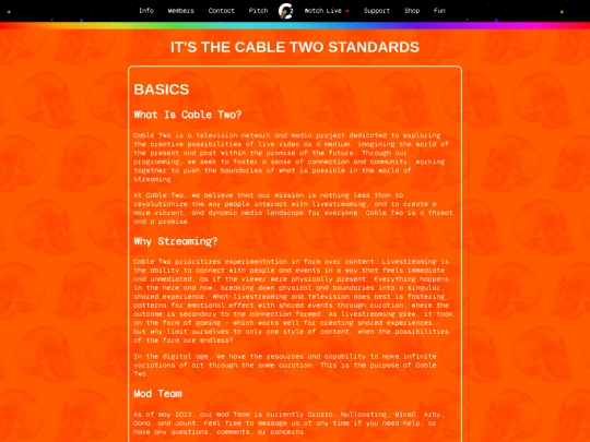 info/standards screenshot