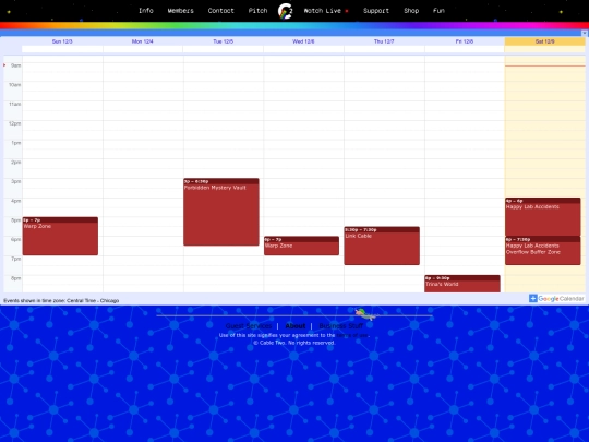 schedule screenshot