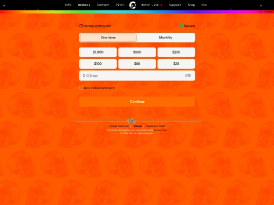 support screenshot