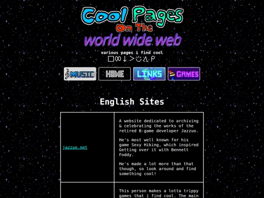 links screenshot