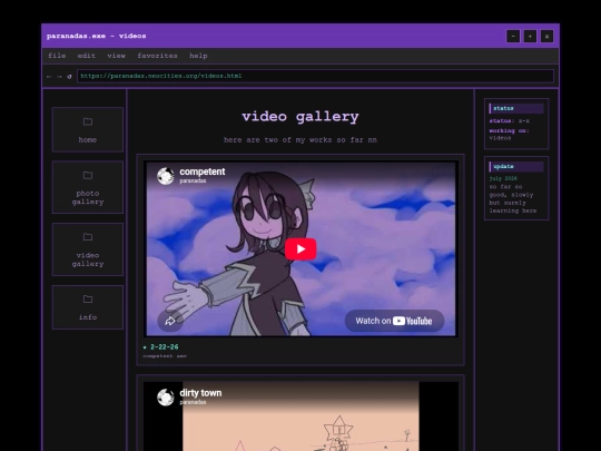 videos screenshot