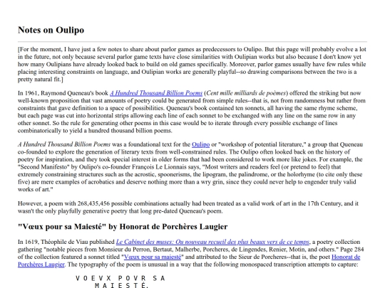 oulipo screenshot