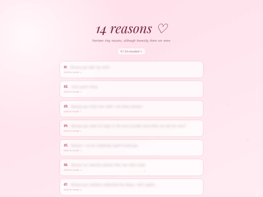 Reasons screenshot
