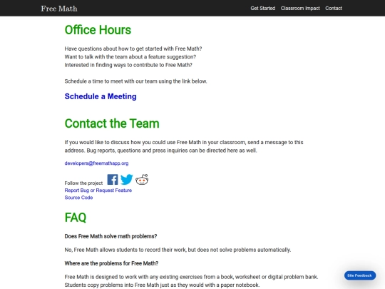 freemath/faq screenshot