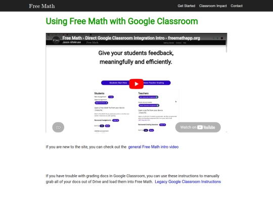 freemath/googleClassroom screenshot