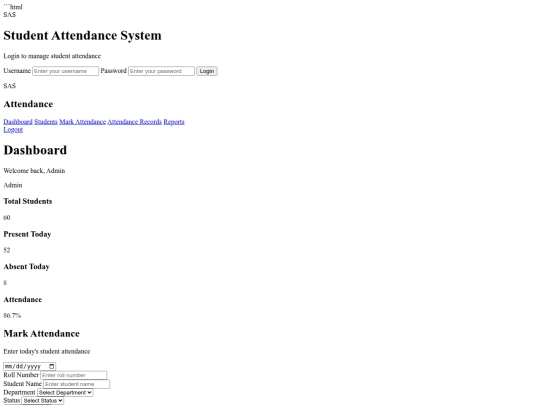 attendence/index screenshot