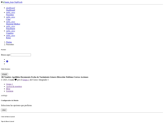 pages/pacientes screenshot