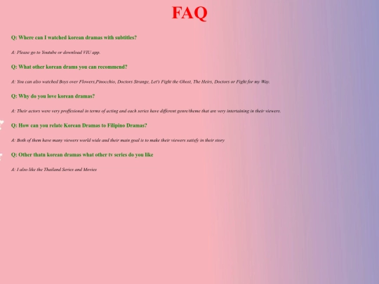 FAQs screenshot