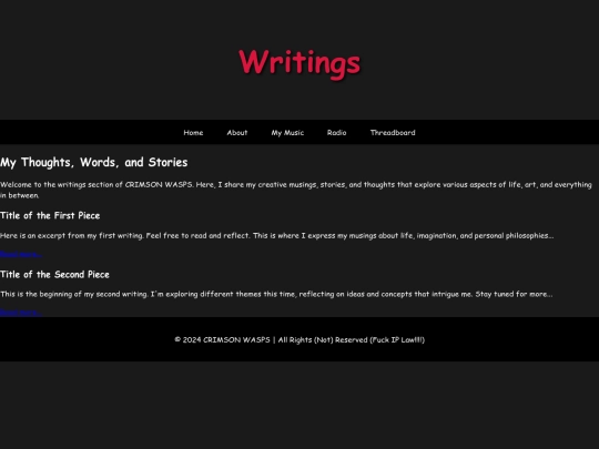 writings screenshot