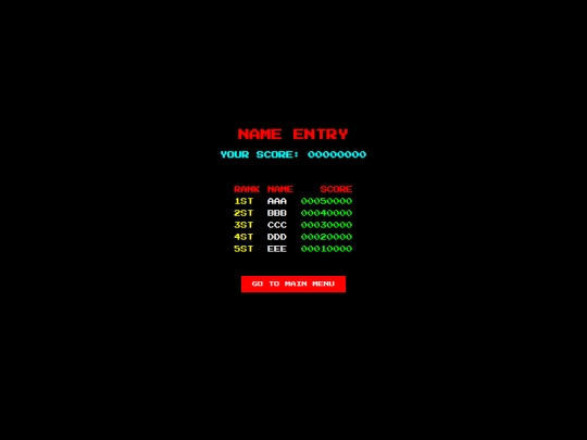 Galaga/score screenshot