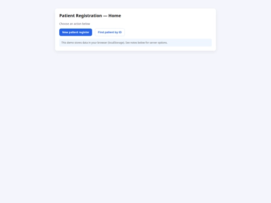 patientregister screenshot