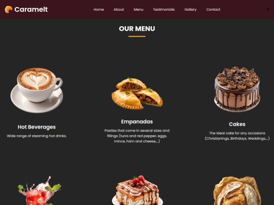 menu screenshot