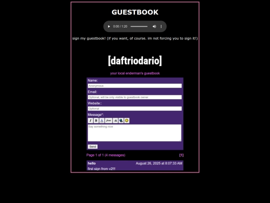 guestbook screenshot