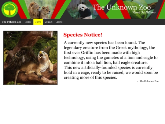 speciesnotice screenshot