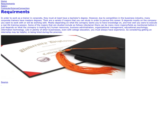 Requirements screenshot