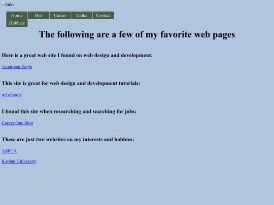 links screenshot