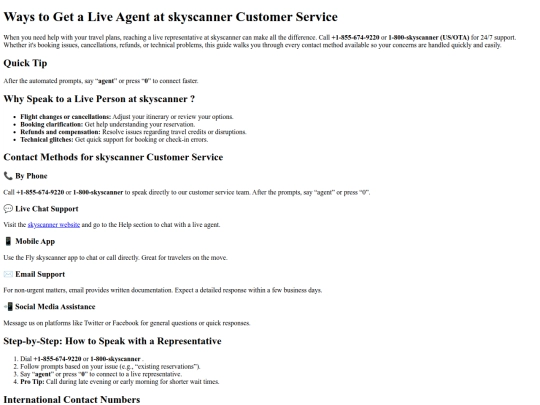 desk/59 way to Speak to a Live Person at skyscanner  ®️ 1-855-674-9220 screenshot