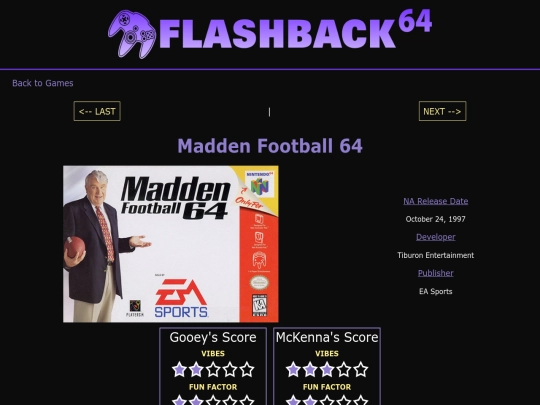 N64_Games/Madden_Football_64 screenshot