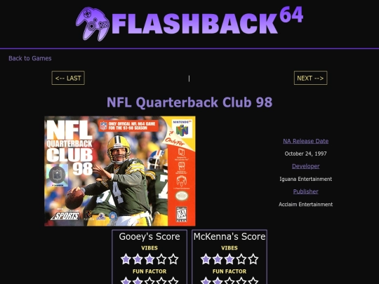 N64_Games/NFL_Quarterback_Club_98 screenshot