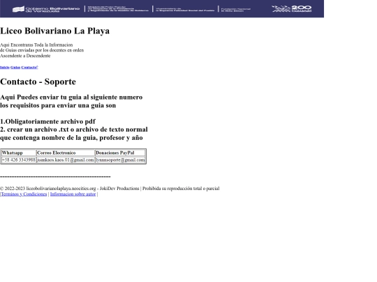 liceolaplaya/contacto screenshot