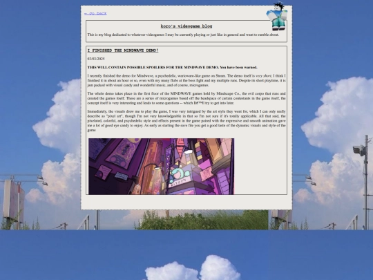 game-blog screenshot