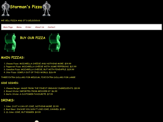 menu screenshot