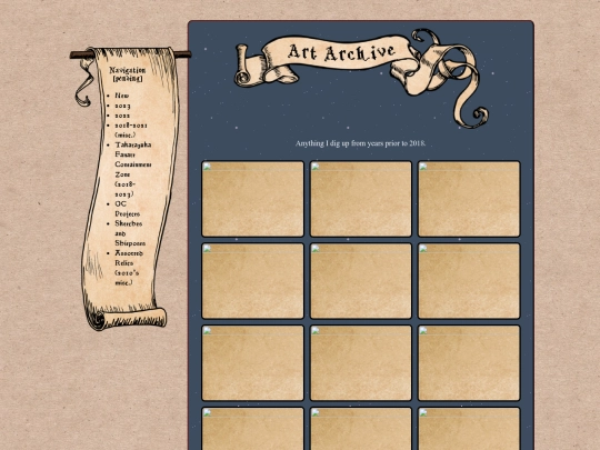 art pages/relics screenshot