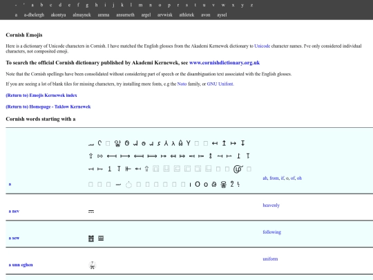 emojiskernewek/dictionary_inc_terminology_unicode_a screenshot
