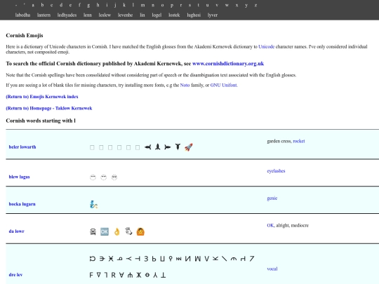 emojiskernewek/dictionary_inc_terminology_unicode_l screenshot
